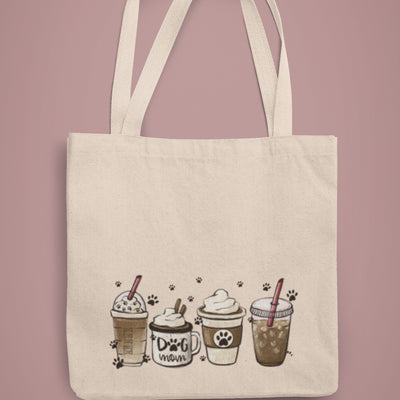 Must-have Cotton Tote Bag, the perfect blend of neutral and chic! 🛍️✨ Dog and coffee lovers only!
